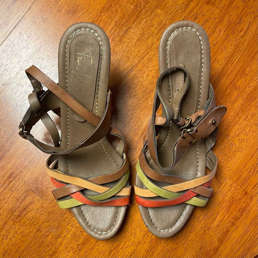 Franco Sarto Multicolor strappy heels / Size 9.5 - Picture 2 of 6